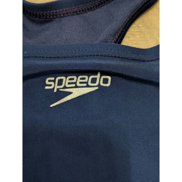 Speedo Girls Racerback One-Piece Swimsuit Size XL | Blue Green Competition Train - Picture 3 of 7